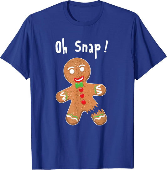 Gingerbread Man Oh Snap Christmas Cookie Costume Baking Team Short Sleeve T-Shirt - T-Shirt | Royal