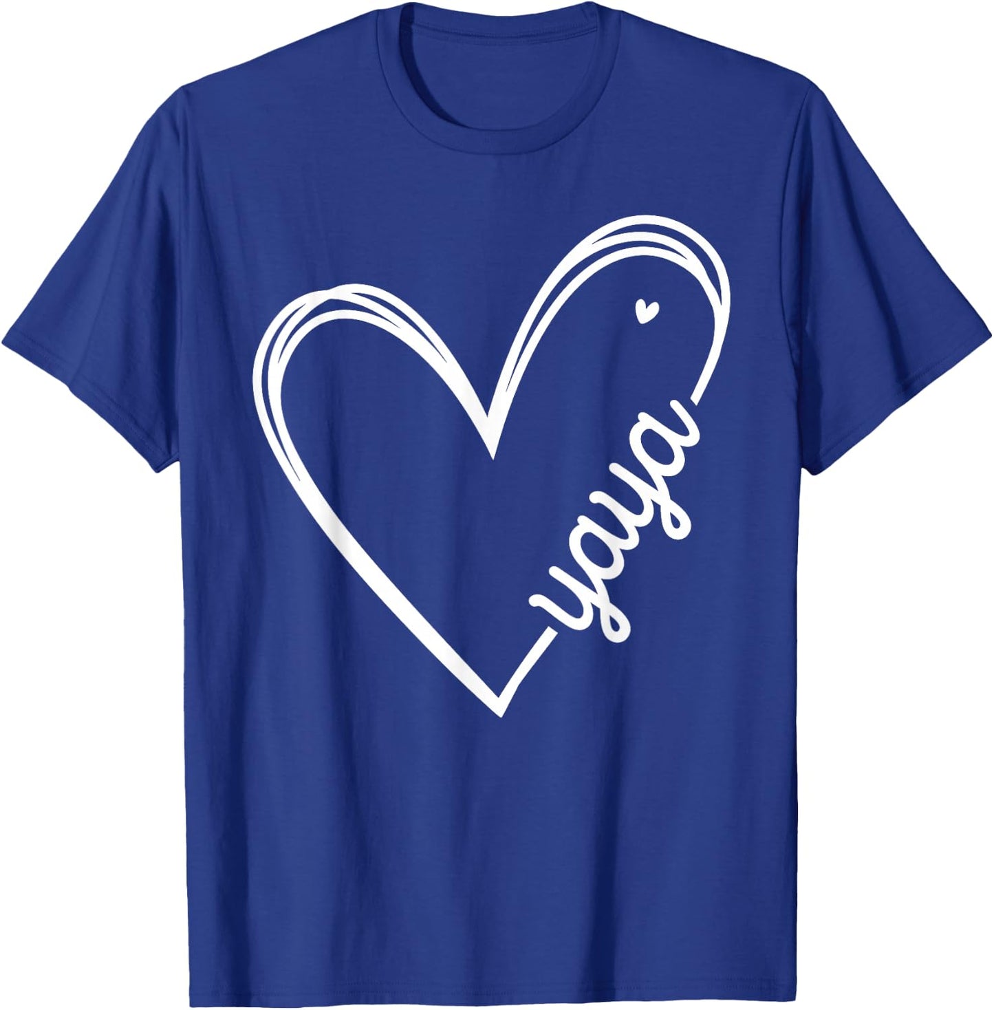 Love Yaya Heart Women Mother's Day Birthday T-Shirt - T-Shirt | Royal
