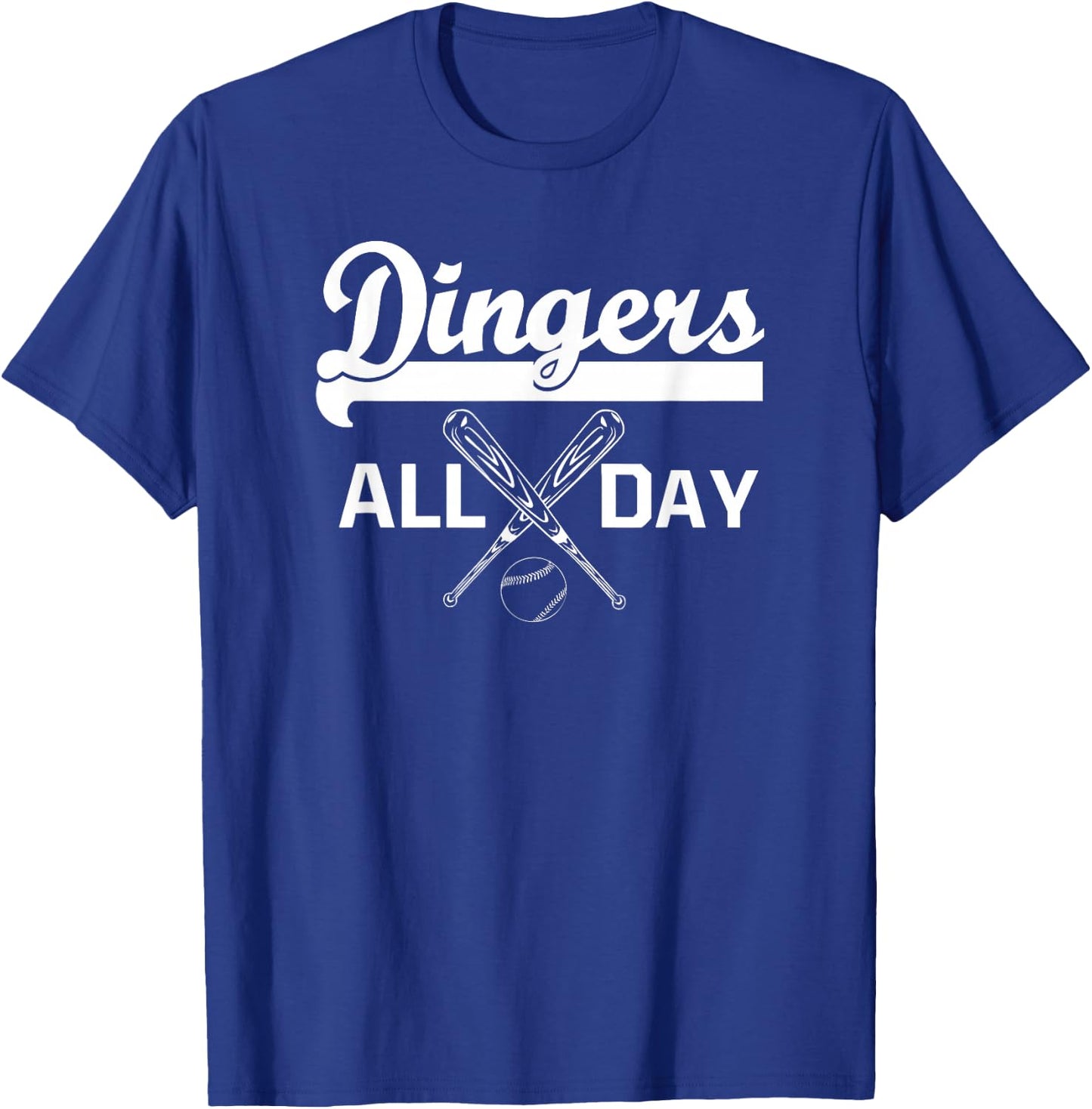 Dingers All Day Baseball Mom and Dad Funny Shirt Gift T-Shirt - T-Shirt | Royal