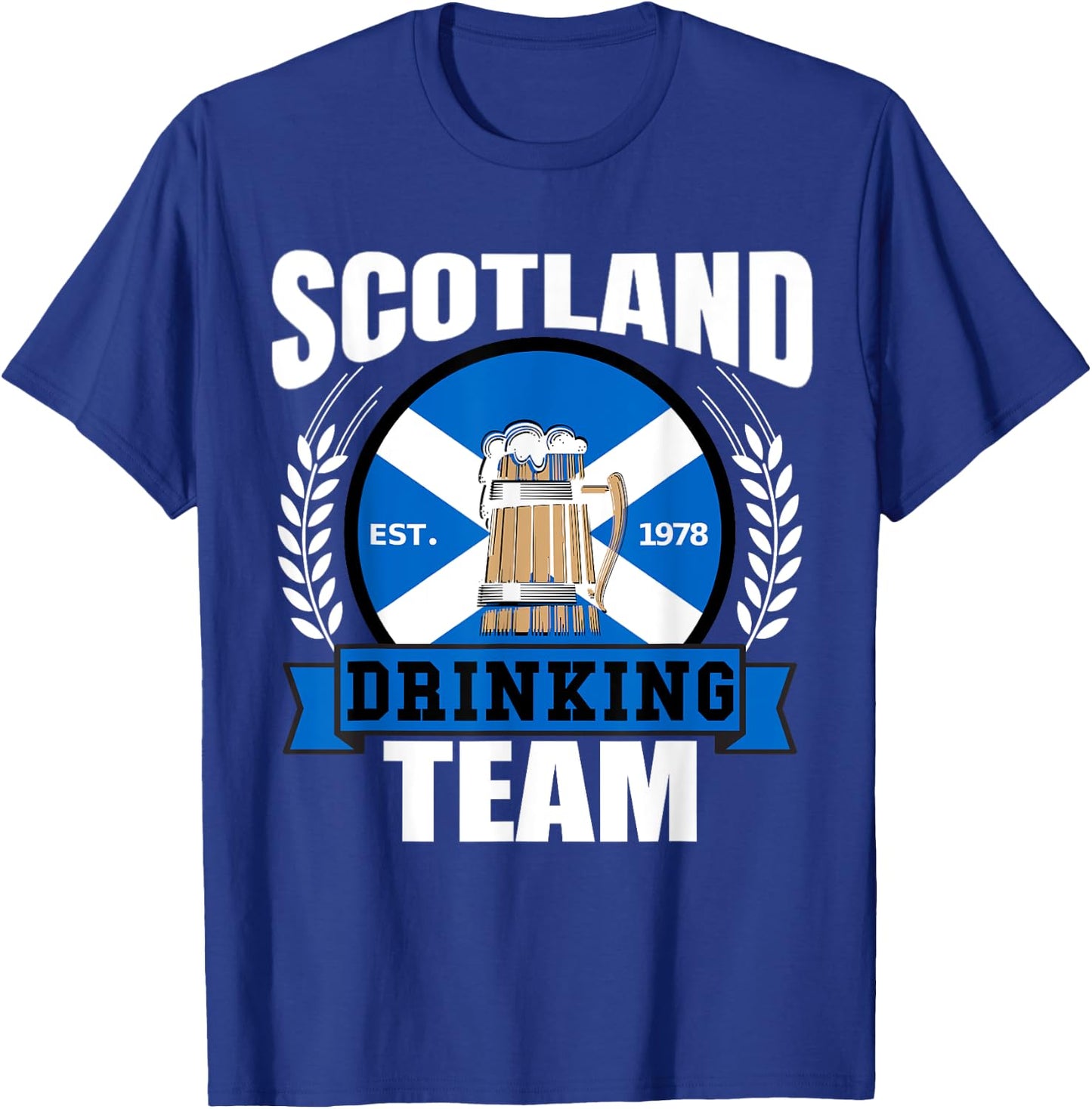 Scotland Drinking Team Funny Scottish Flag Beer Saltire Gift T-Shirt - T-Shirt | Royal
