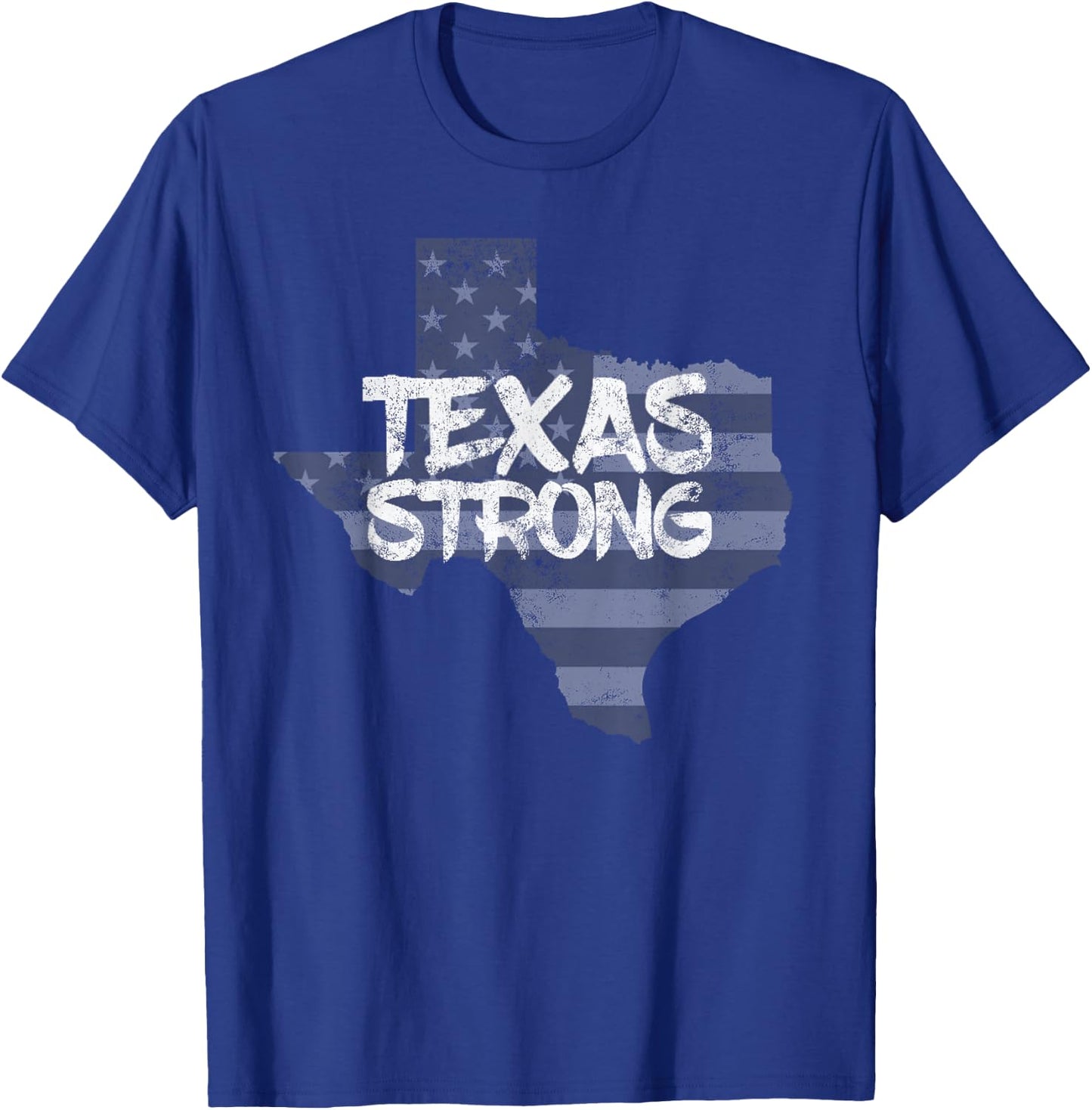 Texas Strong Shirt Letter Printed Home State Top T-Shirt - T-Shirt | Royal