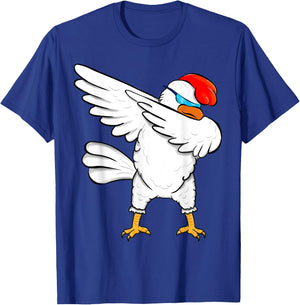 Funny Dabbing Chicken Lover Shirt - Cool Dab Party Gift T-Shirt - T-Shirt | Royal