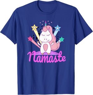 Namaste Unicorn for Kids - Girls Yoga T-Shirt - T-Shirt | Royal