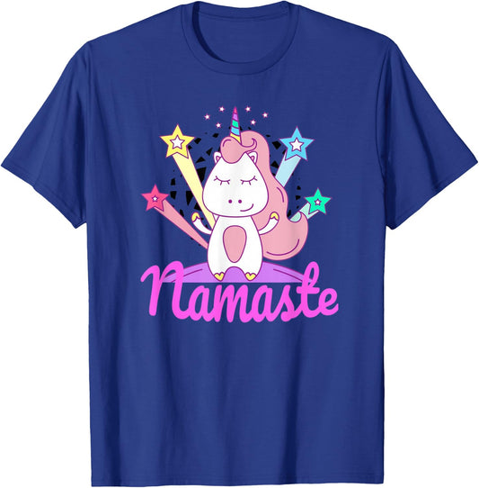 Namaste Unicorn for Kids - Girls Yoga T-Shirt - T-Shirt | Royal