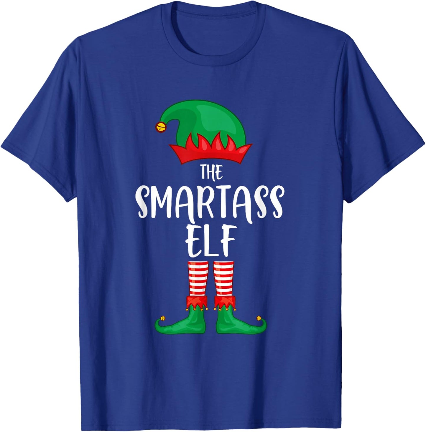Smartass Elf Christmas Party Matching Family Group Pajama T-Shirt - T-Shirt | Royal
