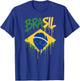 Brasil with Brazilian Flag Colors Men, Women & Kids Brazil T-Shirt - T-Shirt | Royal