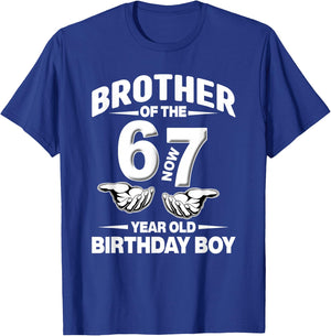 7 Year Old Birthday I was 6 Now I'm 7 67 Meme Brother T-Shirt - T-Shirt | Royal