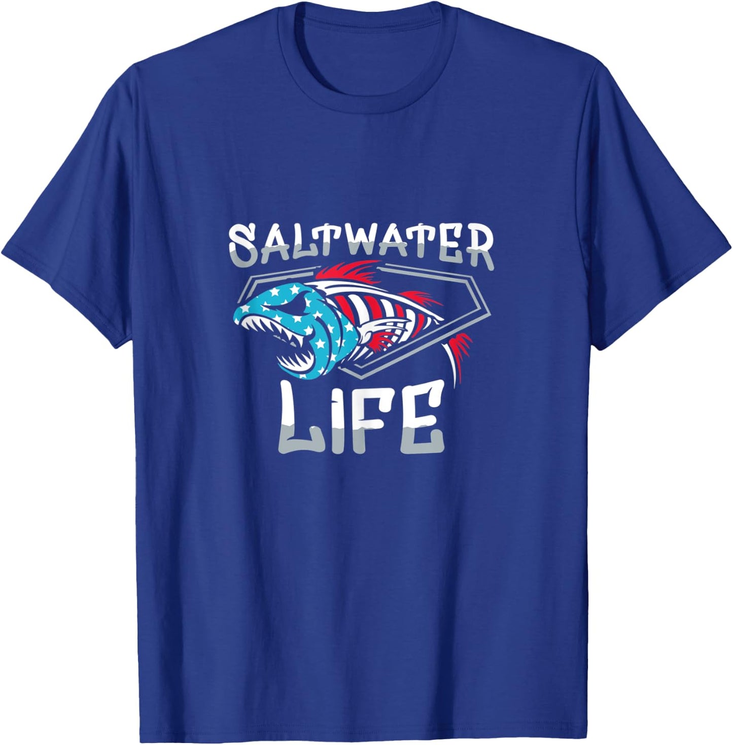 Saltwater Life Fishing T-Shirt - T-Shirt | Royal