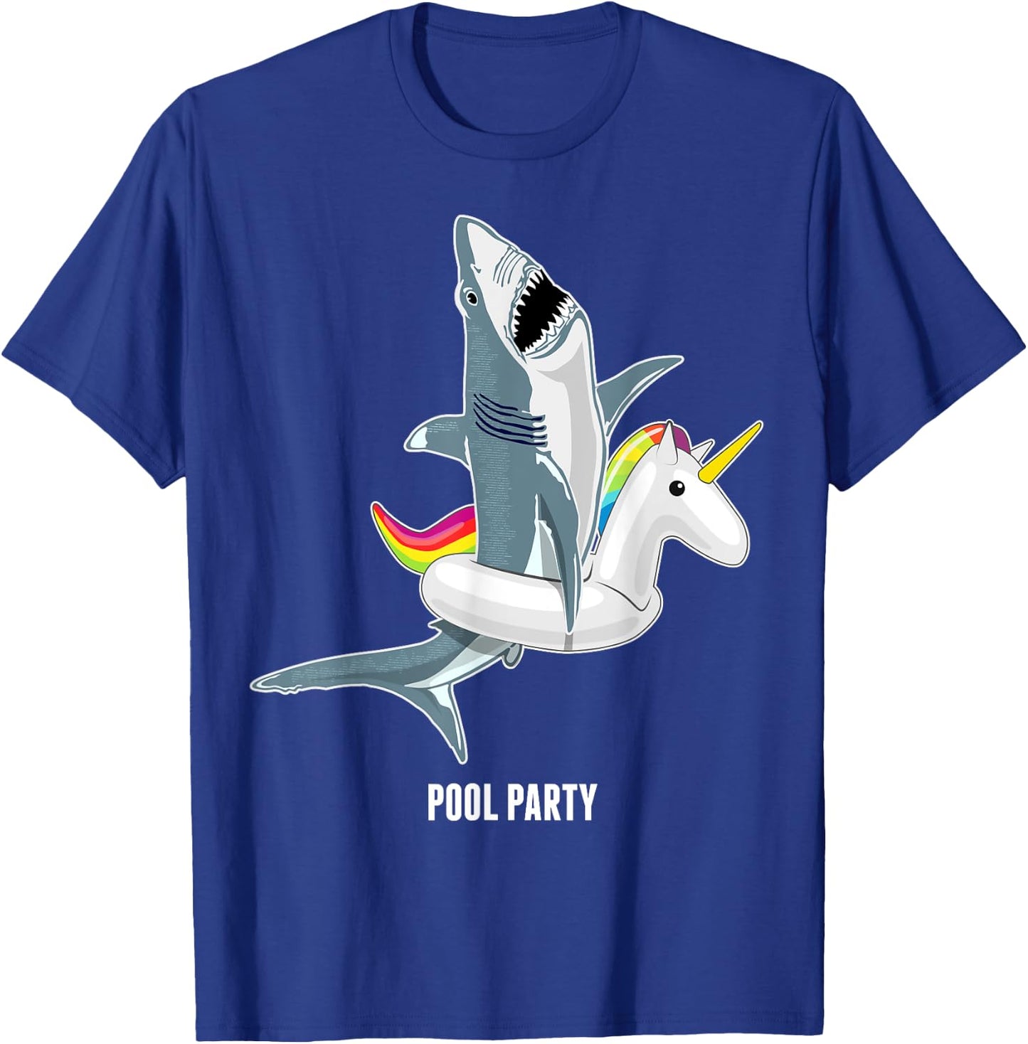 Pool Party Unicorn Float Funny Shark Lover Gift Kids T-Shirt - T-Shirt | Royal