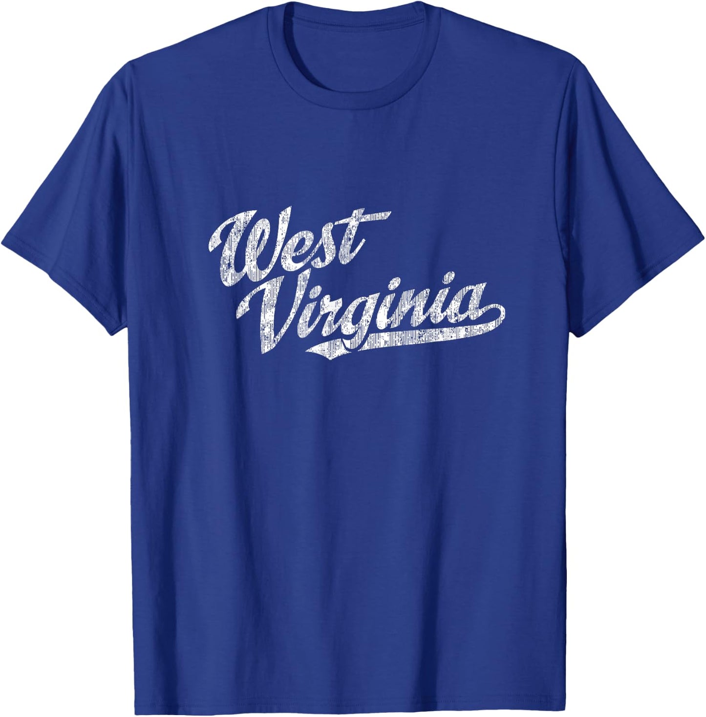 West Virginia WV Vintage Sports Script Retro T-Shirt - T-Shirt | Royal