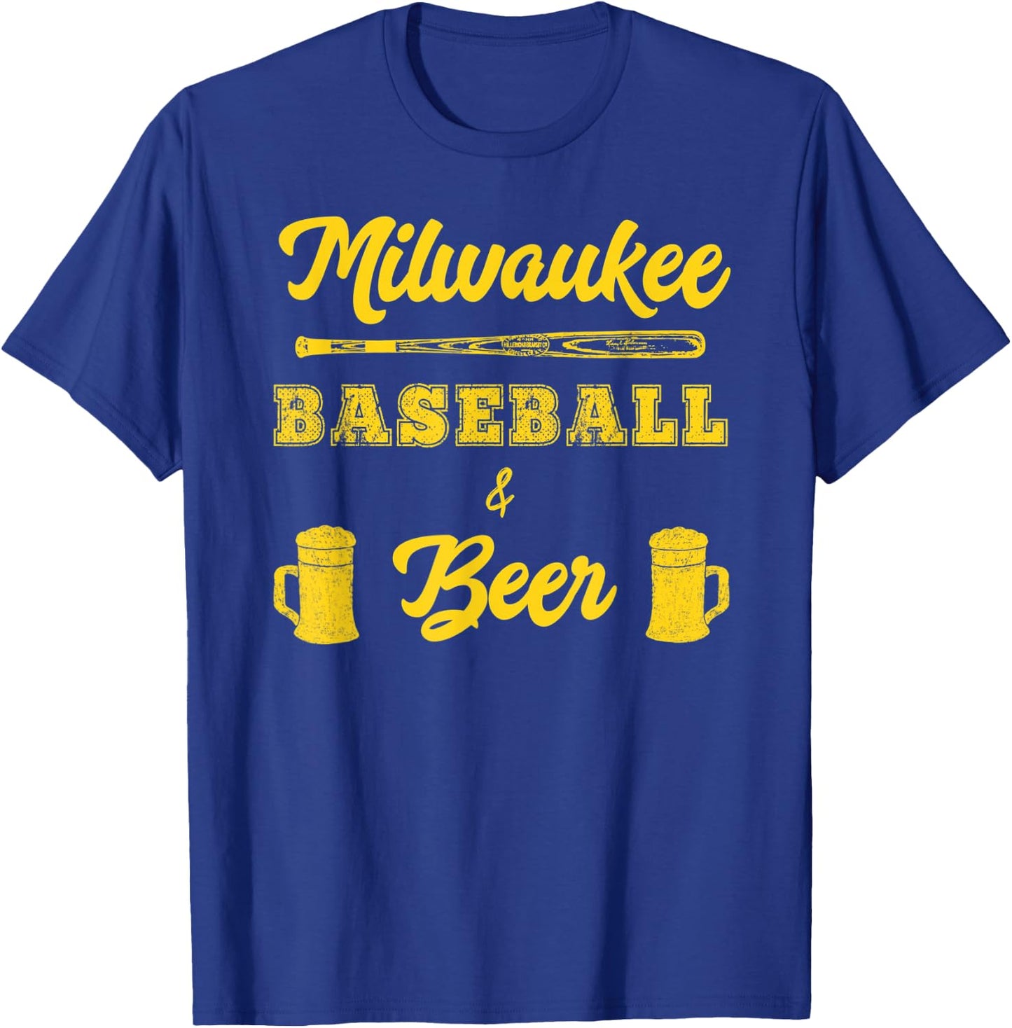 Classic Milwaukee Baseball & Beer Fan Retro T-Shirt - T-Shirt | Royal