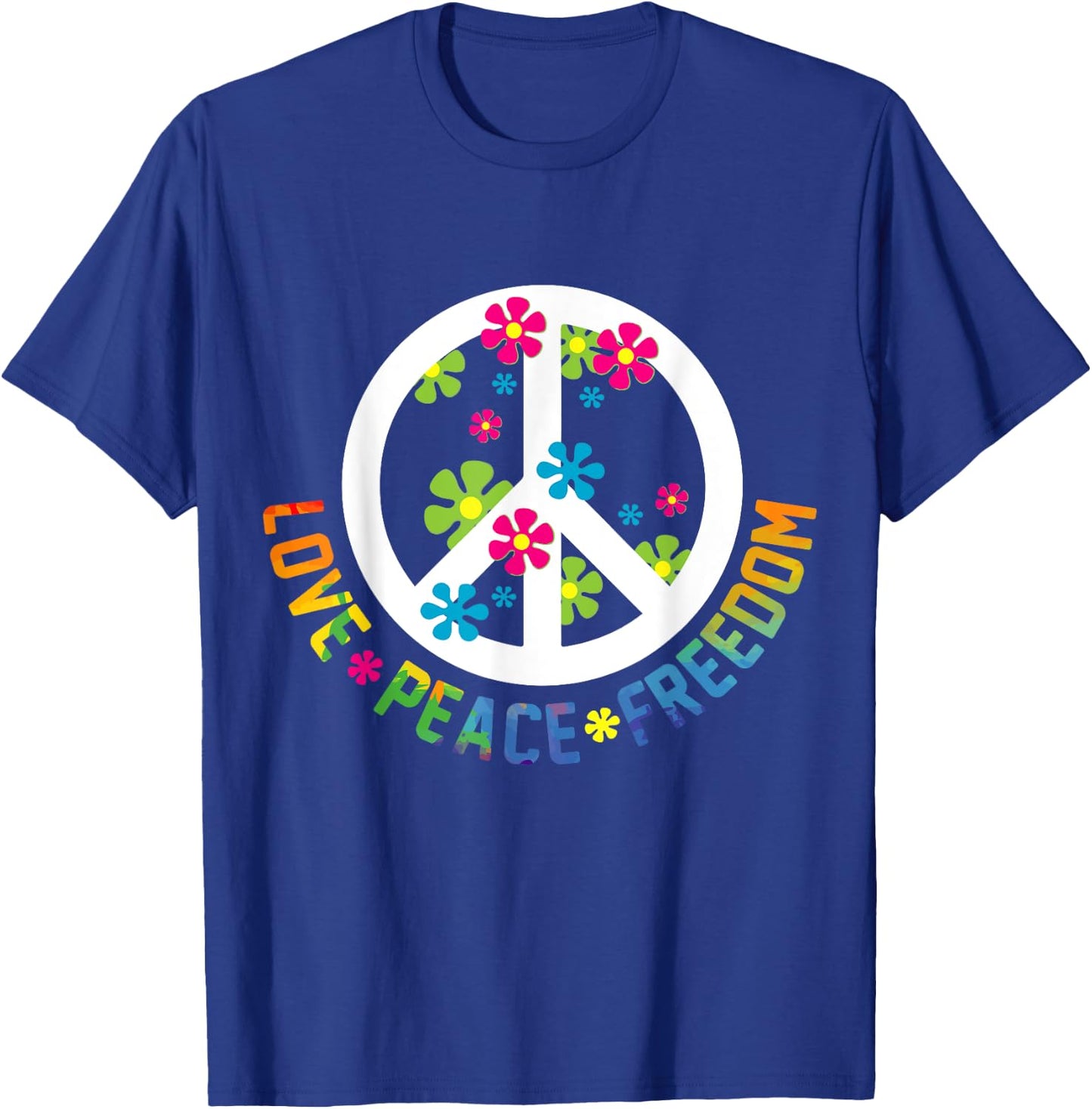 Peace Love Hippie Costume Tie Die 60s 70s Yoga Outfit Gift T-Shirt - T-Shirt | Royal