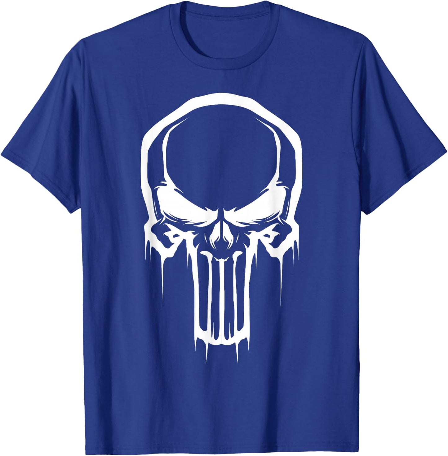 Marvel Painted Negative Space Punisher Logo Graphic T-Shirt - T-Shirt | Royal