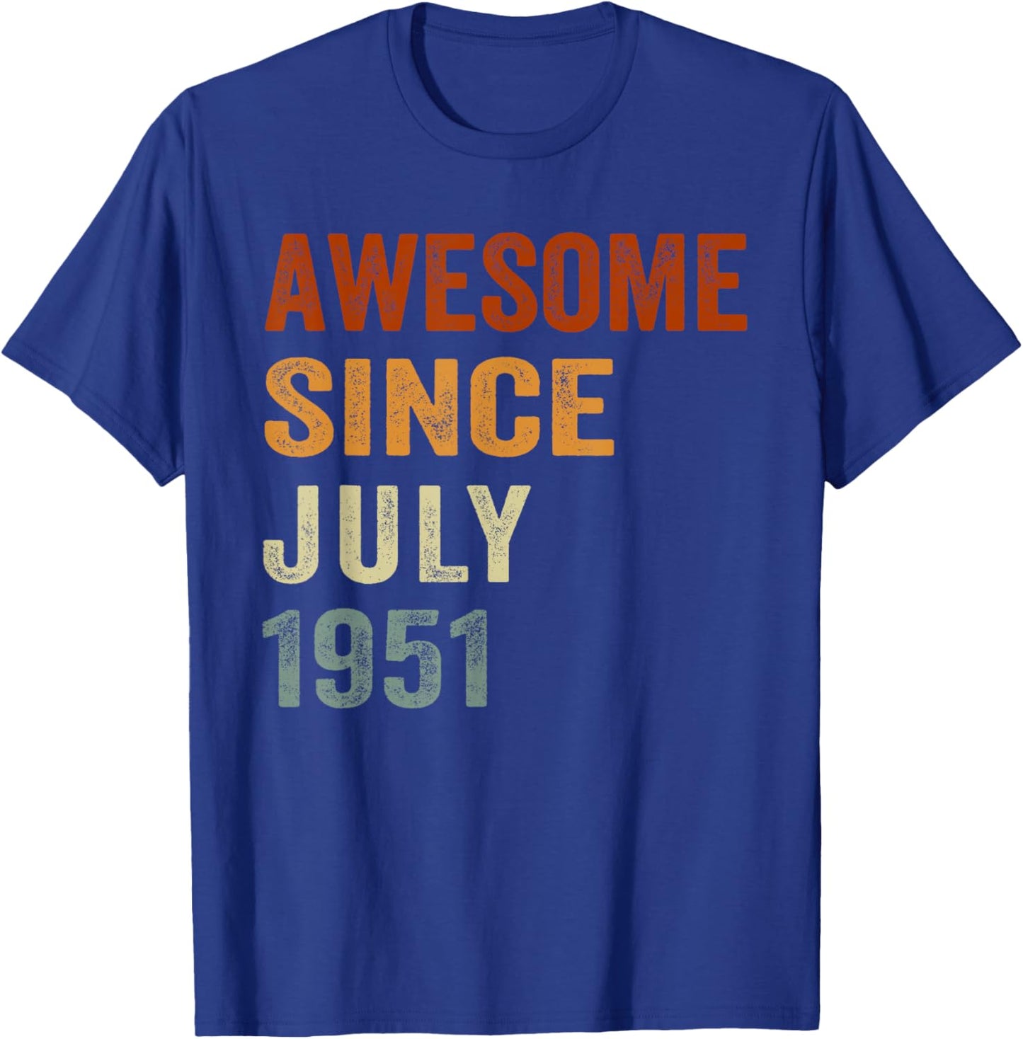 Retro Awesome Since July 1951 75 Years Old 75th Birthday T-Shirt - T-Shirt | Royal