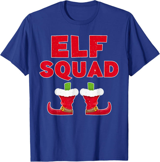 Elf Squad Shirt Adult Kids Boy Girl Christmas Crew Pajamas T-Shirt - T-Shirt | Royal