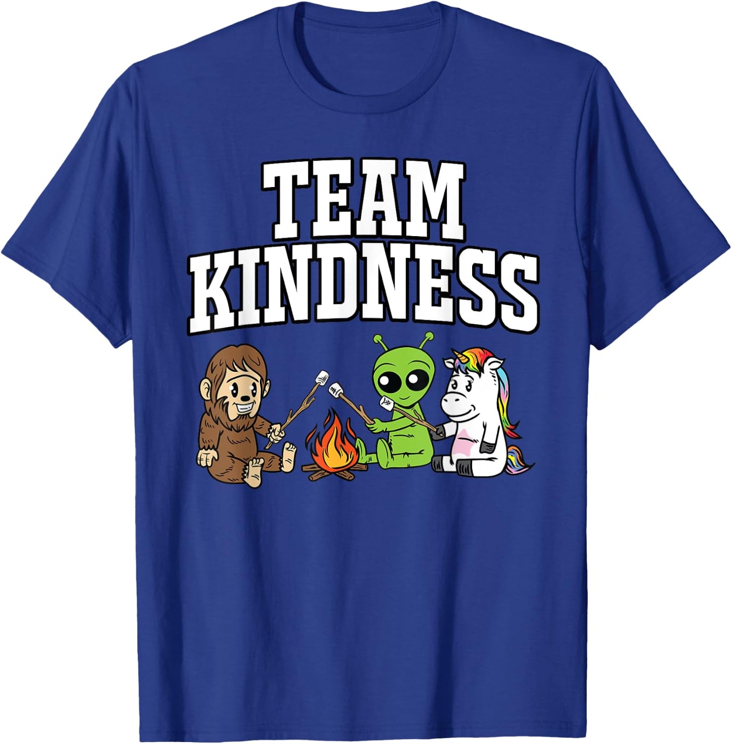 Team Kindness Sasquatch Alien Unicorn Teacher Shirt Gift Men Women Kids T-Shirt - T-Shirt | Royal