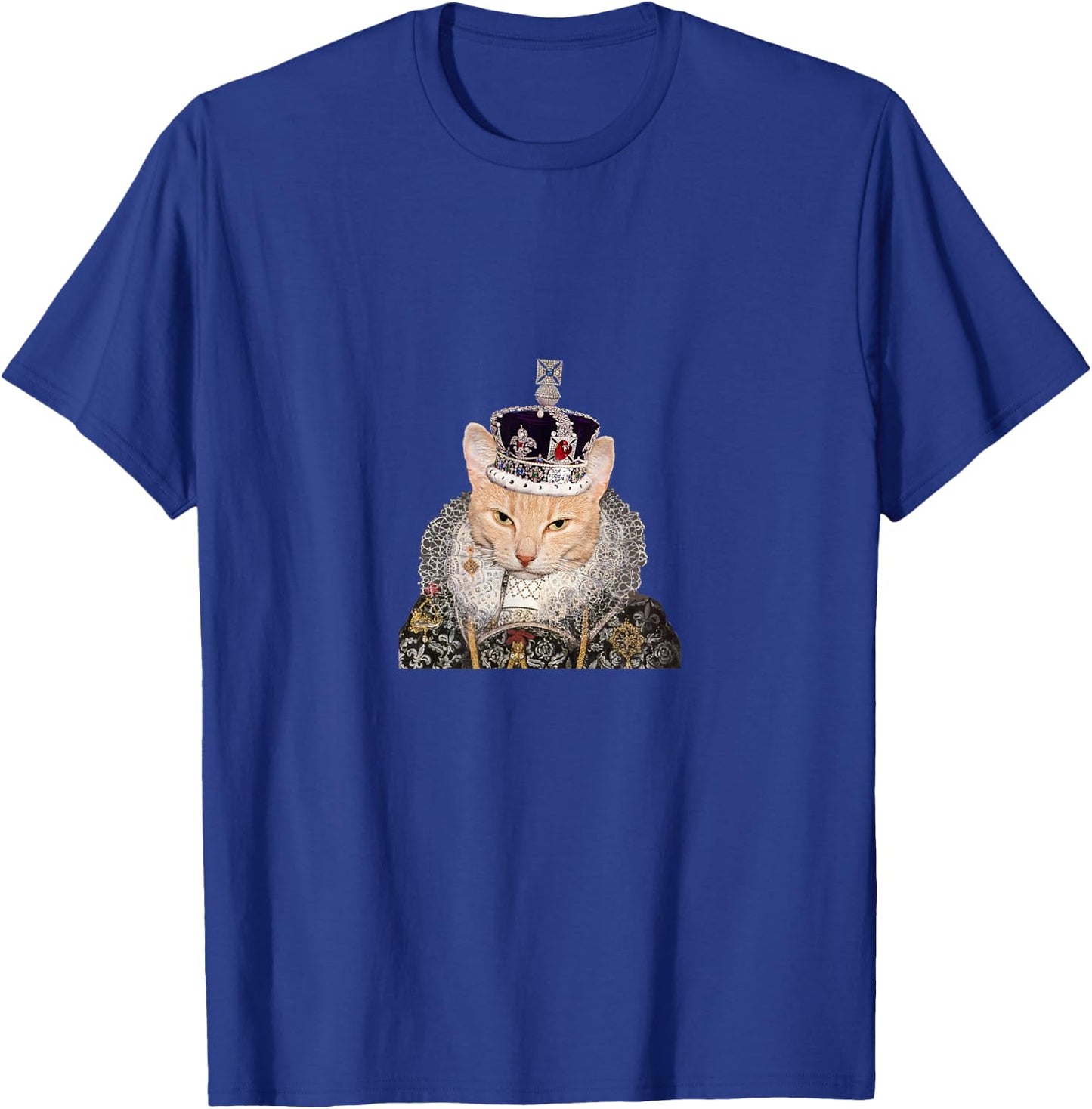 Tudor Cat With Crown Shirt Men Women Girls Kids T-Shirt - T-Shirt | Royal