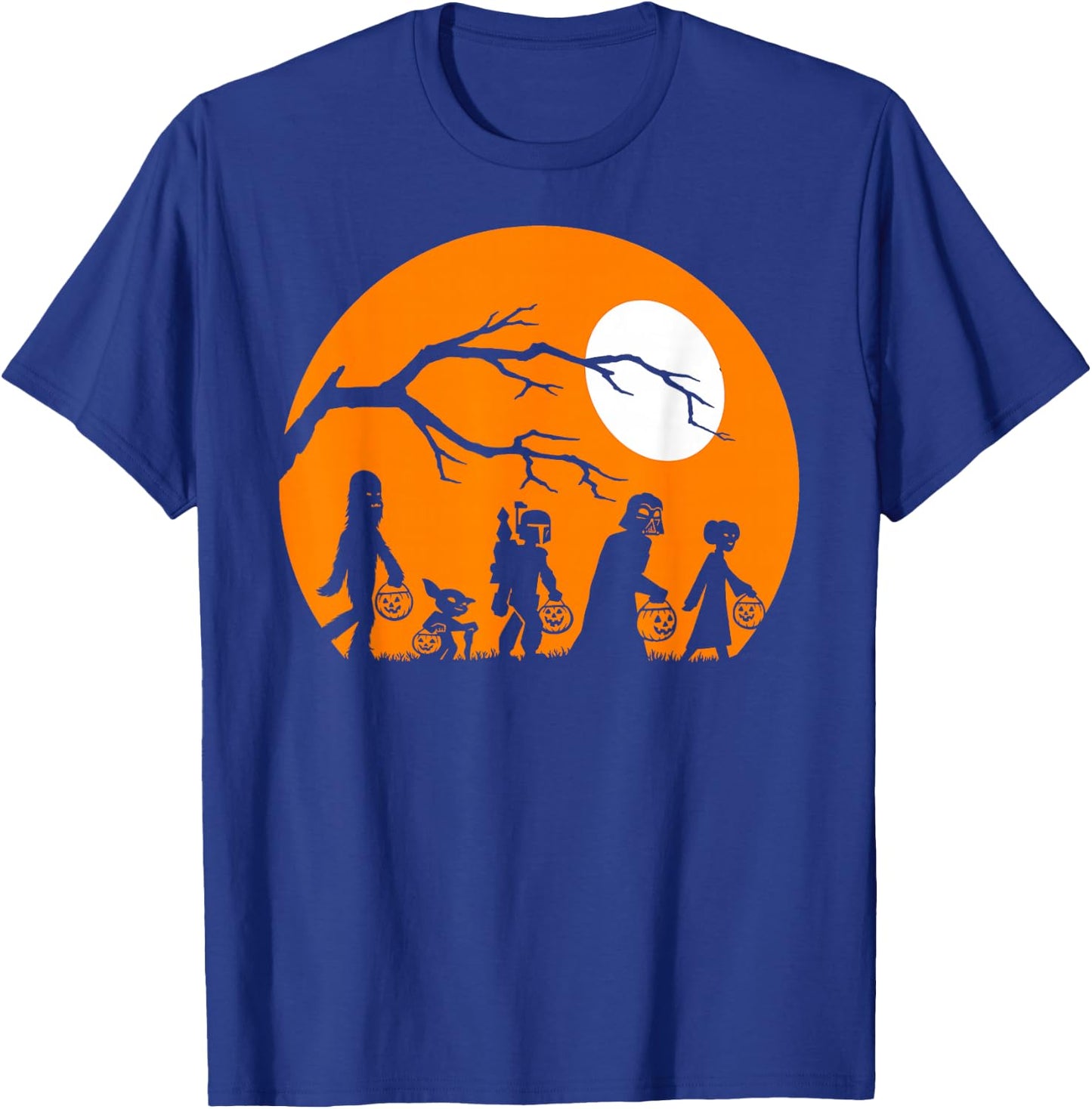 Star Wars Trick Or Treat Halloween Silhouette T-Shirt - T-Shirt | Royal