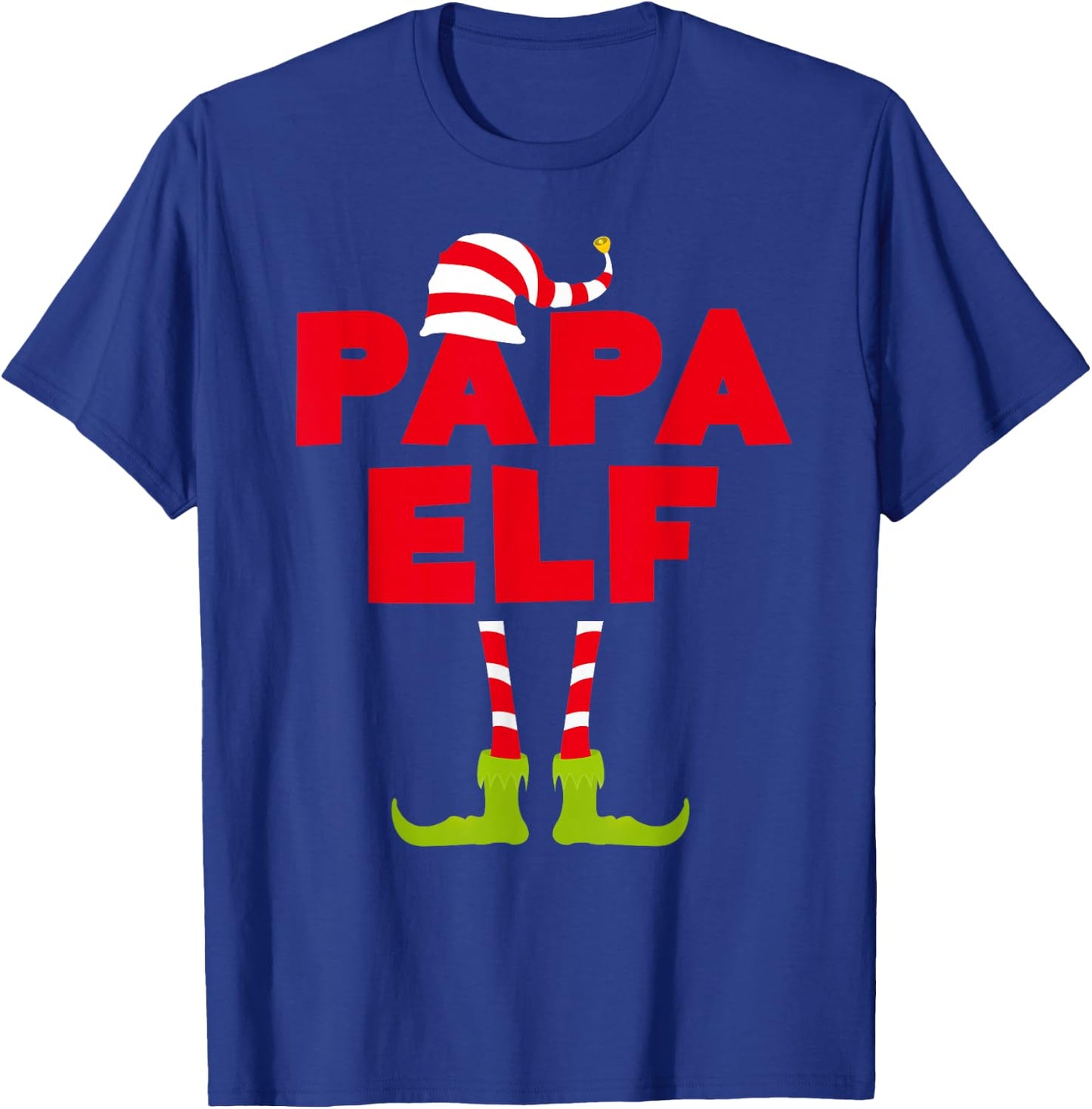 Papa Elf Shirt Men Matching Elf Papa Christmas Pajamas T-Shirt - T-Shirt | Royal