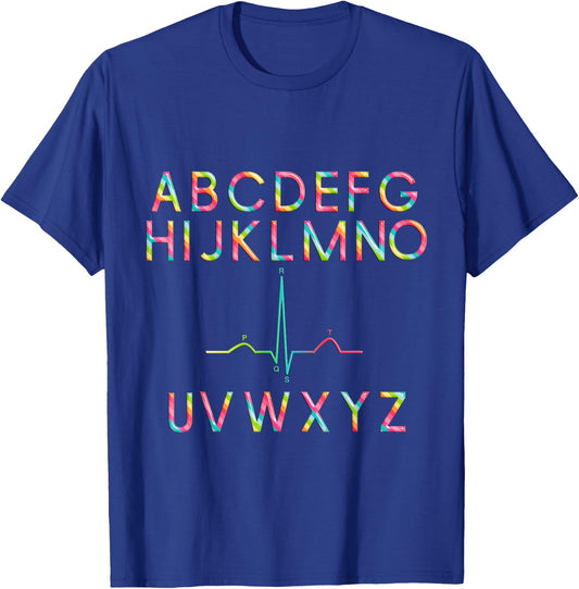 Nurse PQRST Alphabet Rainbow Funny RN Gift, Nursing Jokes T-Shirt - T-Shirt | Royal
