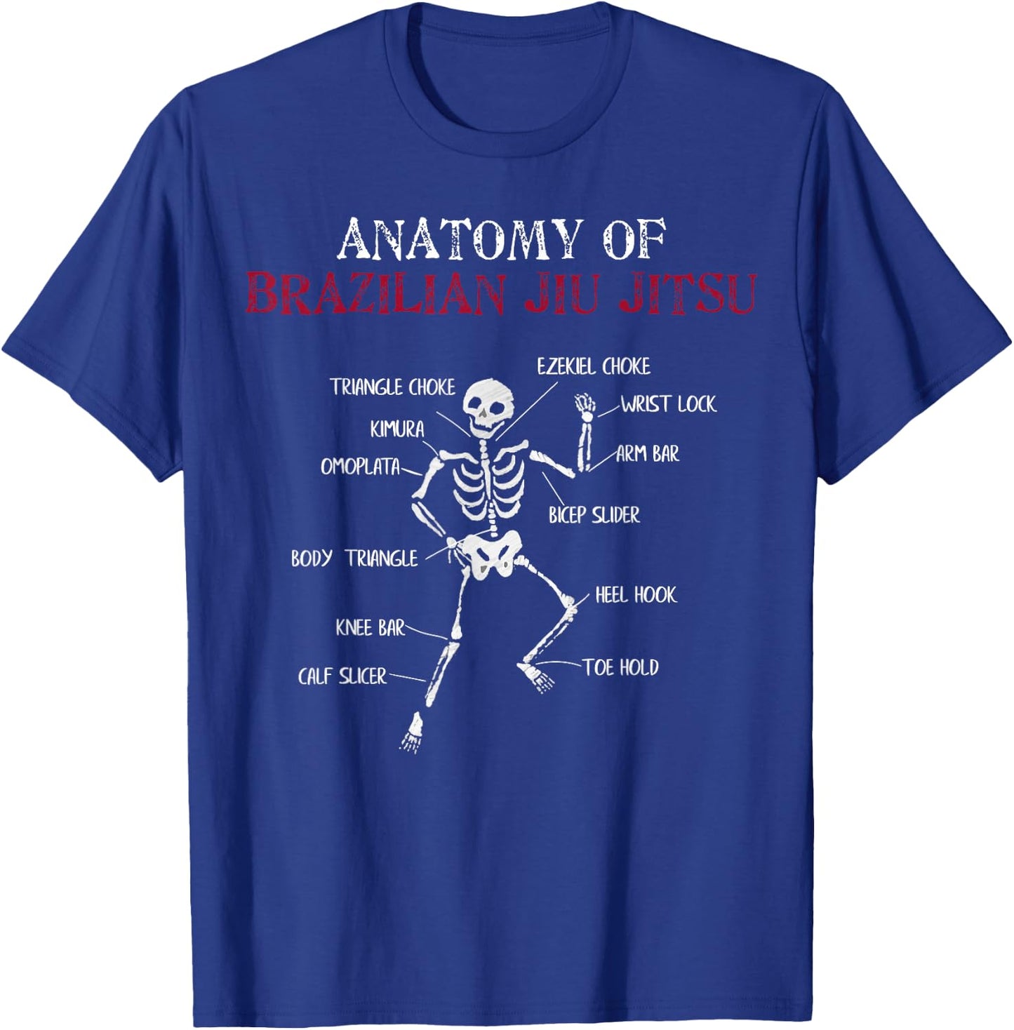 MMA Grappling Anatomy of BJJ Brazilian Jiu Jitsu T-Shirt - T-Shirt | Royal