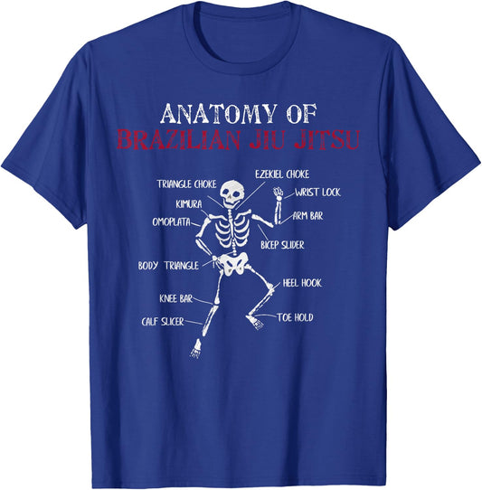 MMA Grappling Anatomy of BJJ Brazilian Jiu Jitsu T-Shirt - T-Shirt | Royal
