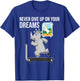 Never Give Up On Your Dreams Rhino Unicorn Treadmill T-Shirt - T-Shirt | Royal