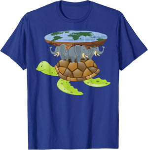 Flat Earth Turtle Disk World Gift Design Idea T-Shirt - T-Shirt | Royal