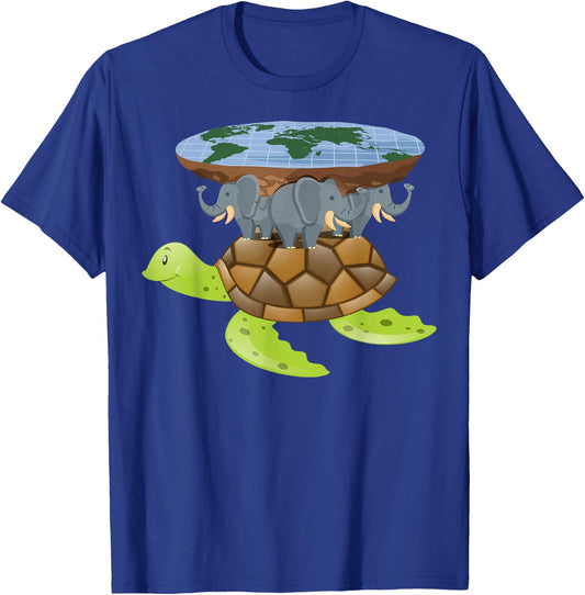 Flat Earth Turtle Disk World Gift Design Idea T-Shirt - T-Shirt | Royal