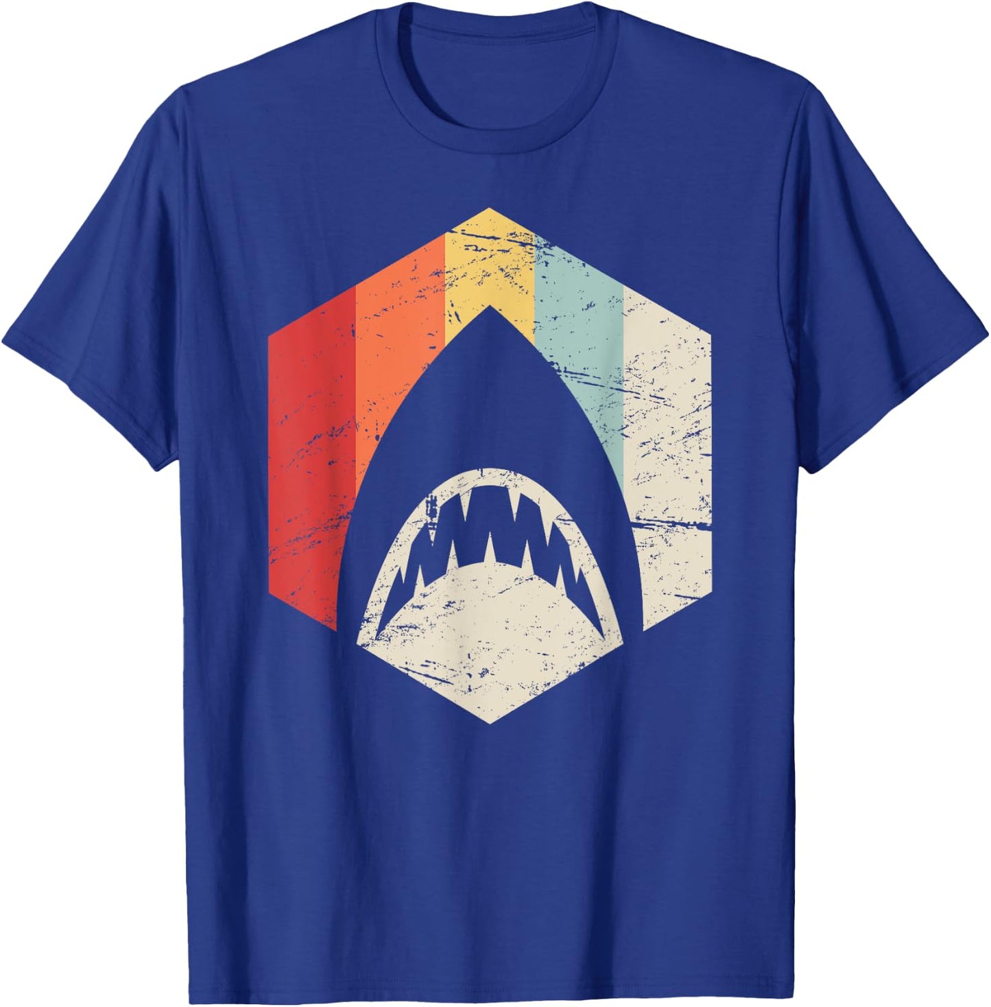 Retro Great White Shark T-Shirt - T-Shirt | Royal