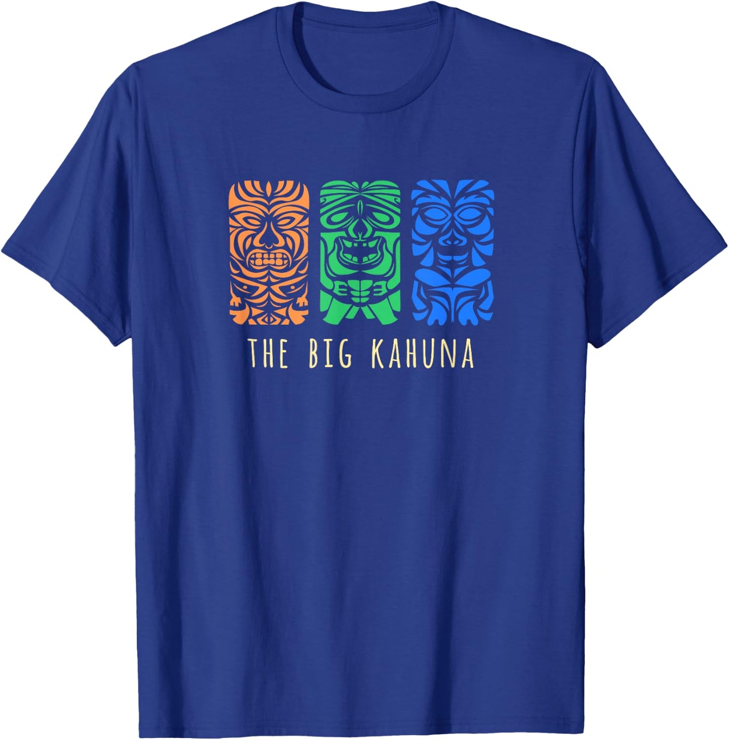 Hawaii Tiki Polynesian Big Kahuna Surfer Retro Hawaiian T-Shirt - T-Shirt | Royal