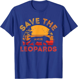 Save the Amur Leopard Shirt Animal Lover Vintage Retro Gift T-Shirt - T-Shirt | Royal