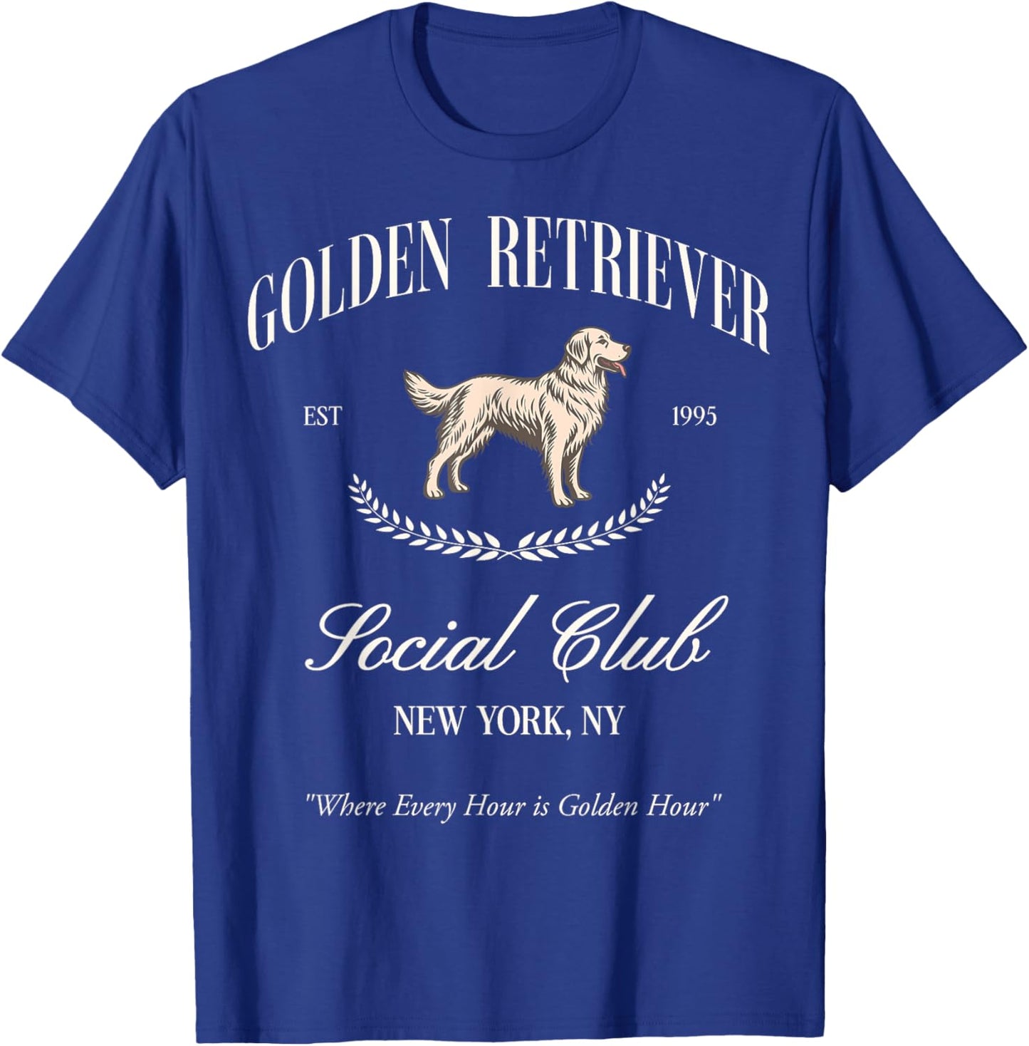 Golden Retriever Social Club Preppy Dog Mom Retro 80s 90s T-Shirt - T-Shirt | Royal