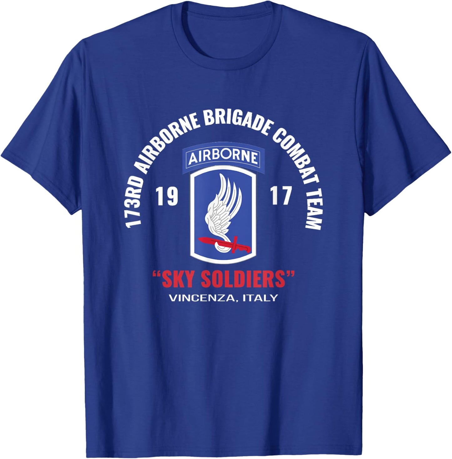 Sky Soldiers 173rd Airborne Combat Team T Shirt T-Shirt - T-Shirt | Royal