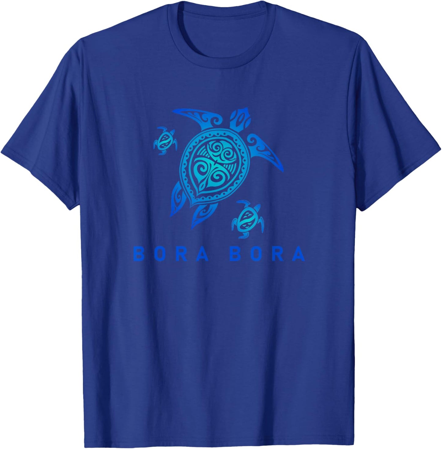 Bora Bora Sea Blue Tribal Turtle T-Shirt - T-Shirt | Royal