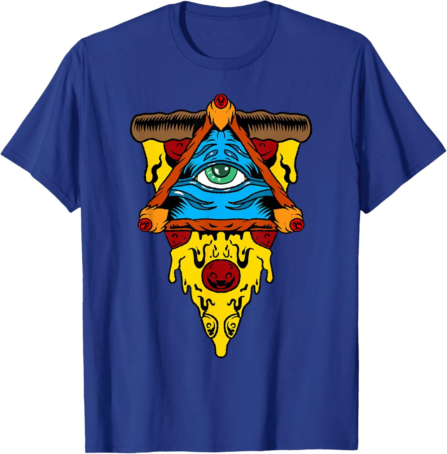 Pizza Illuminati Cool All Seeing Eye Conspiracy Gift T-Shirt - T-Shirt | Royal