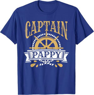 Captain Pappy Pirate Party Father's Day T-Shirt - T-Shirt | Royal