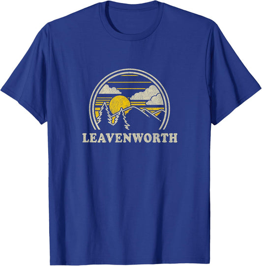 Leavenworth Washington WA T Shirt Vintage Hiking Mountains T T-Shirt - T-Shirt | Royal