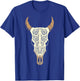 Steer Head Skull Shirt Cow Bull Horn Western Tribal Boho T-Shirt - T-Shirt | Royal