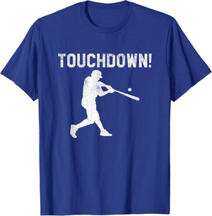 Baseball Shirts Woman Kids Touchdown Funny Fun Shirt T-Shirt - T-Shirt | Royal