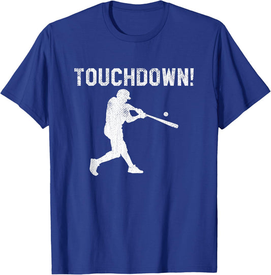 Baseball Shirts Woman Kids Touchdown Funny Fun Shirt T-Shirt - T-Shirt | Royal
