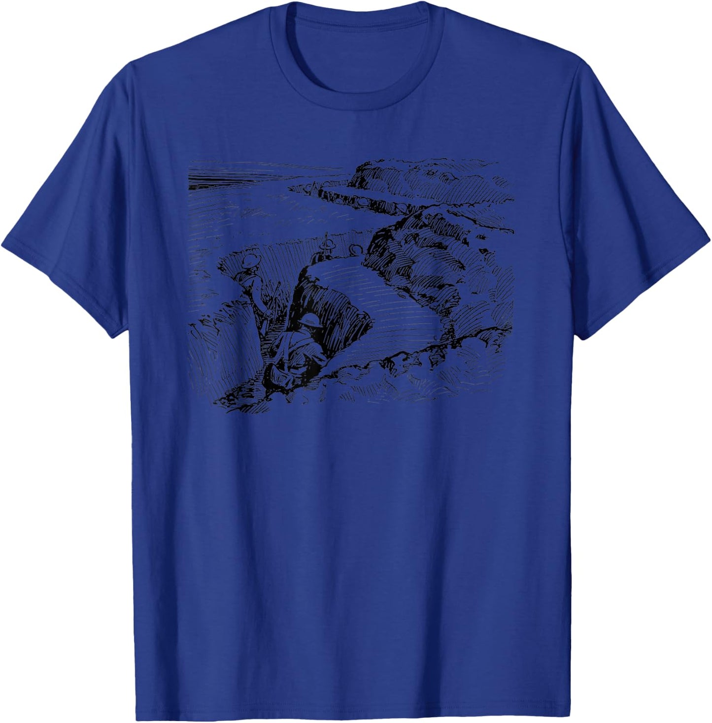 Entrenchment Trench Warfare -Vintage WWI WWII Shirts T-Shirt - T-Shirt | Royal
