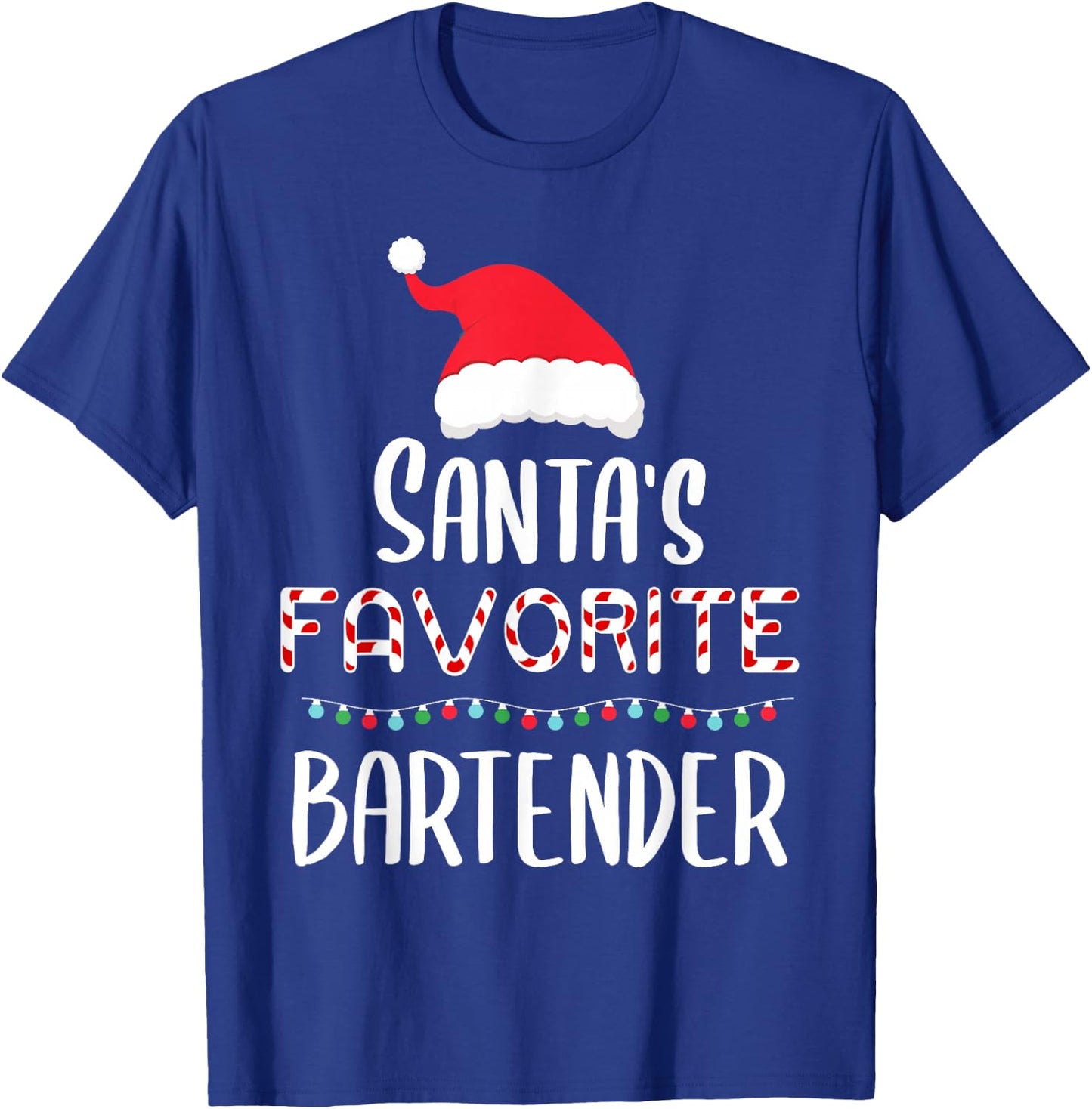 Santas Favorite Bartender Pajamas - Xmas Bartender Costume T-Shirt - T-Shirt | Royal