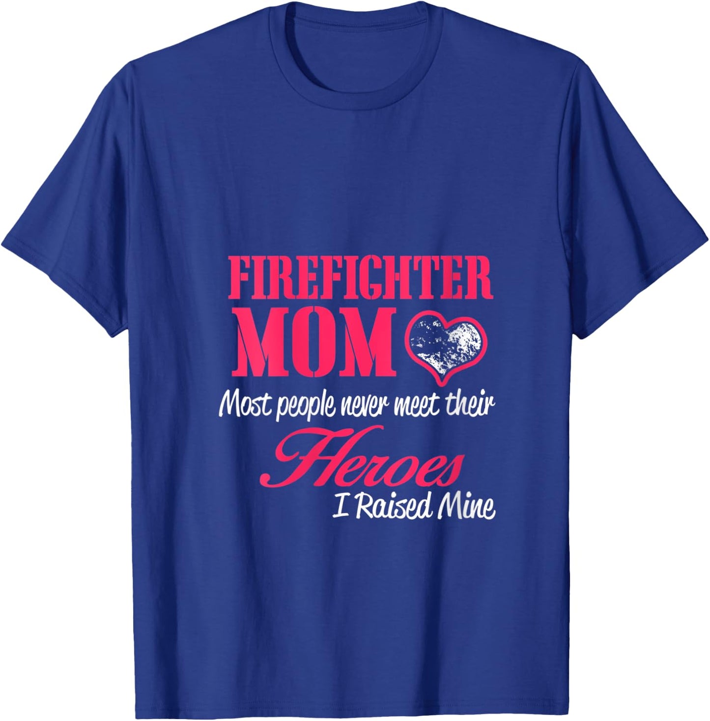 Proud Firefighter Mom Shirts - I Raised My Hero V-Neck T-Shirt - T-Shirt | Royal