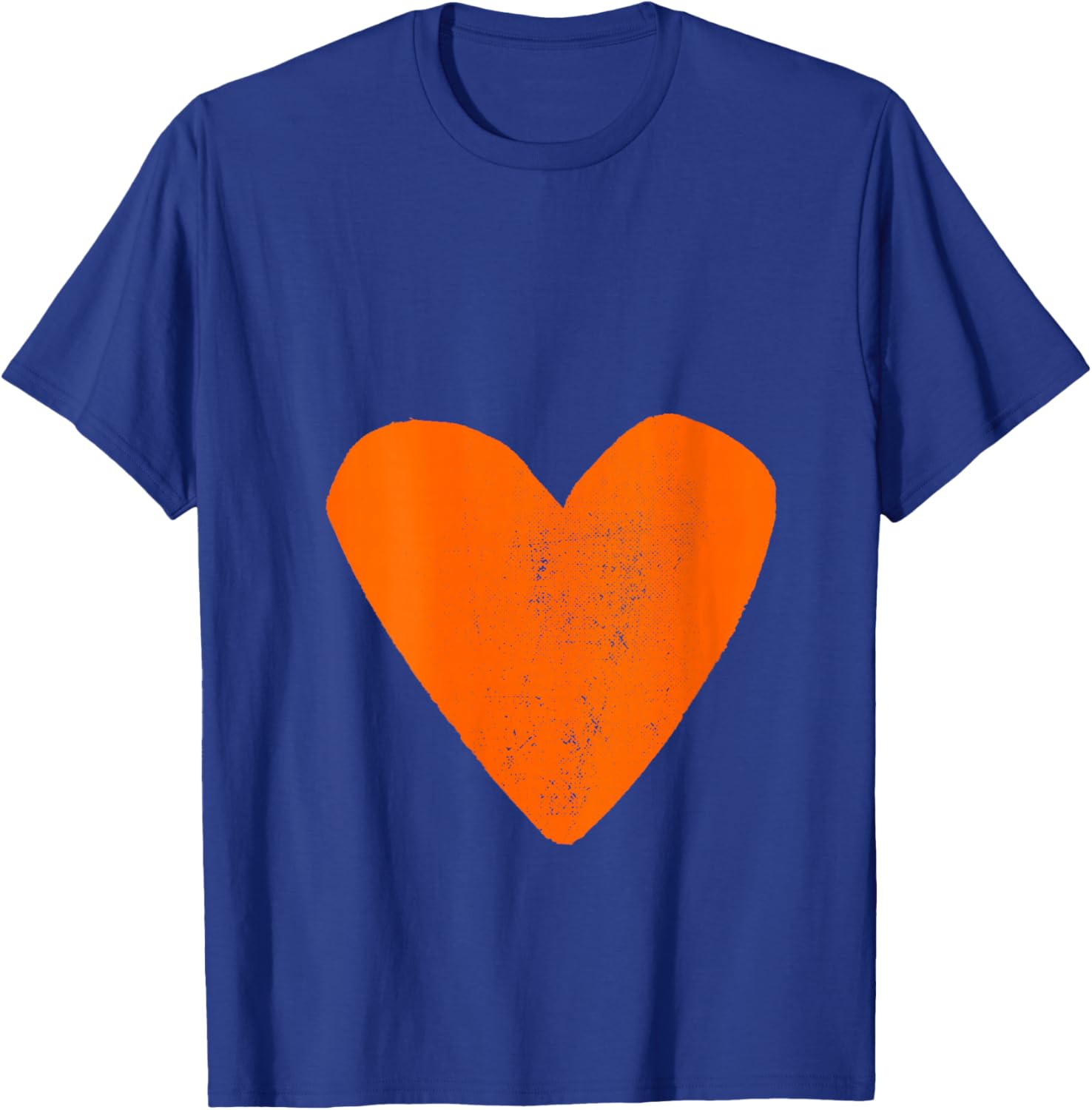 Women's Pop Art Style Heart Design Orange Color V-Neck T-Shirt - T-Shirt | Royal