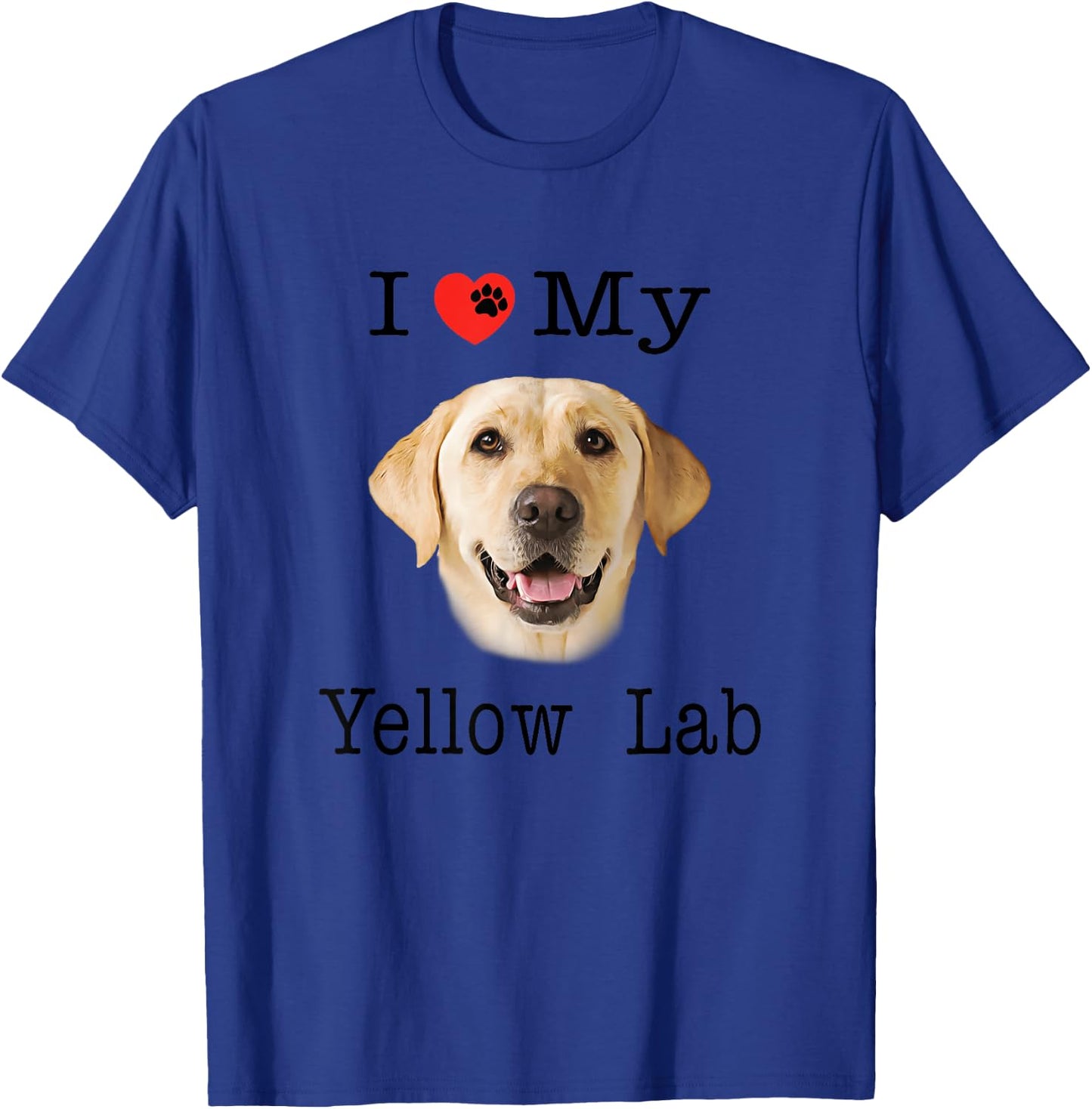 I Heart Love My Yellow Lab Portrait of Labrador Face T-Shirt - T-Shirt | Royal