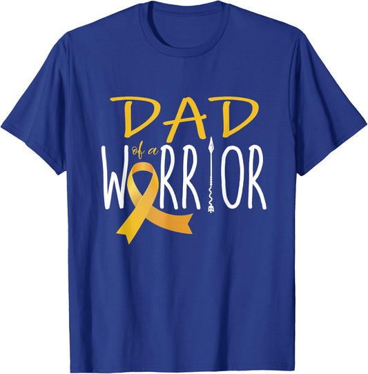 Childhood cancer awareness Dad of a warrior T-Shirt - T-Shirt | Royal