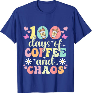 100 Days Of School Coffee Lover 100th Day Of School Teacher T-Shirt - T-Shirt | Royal