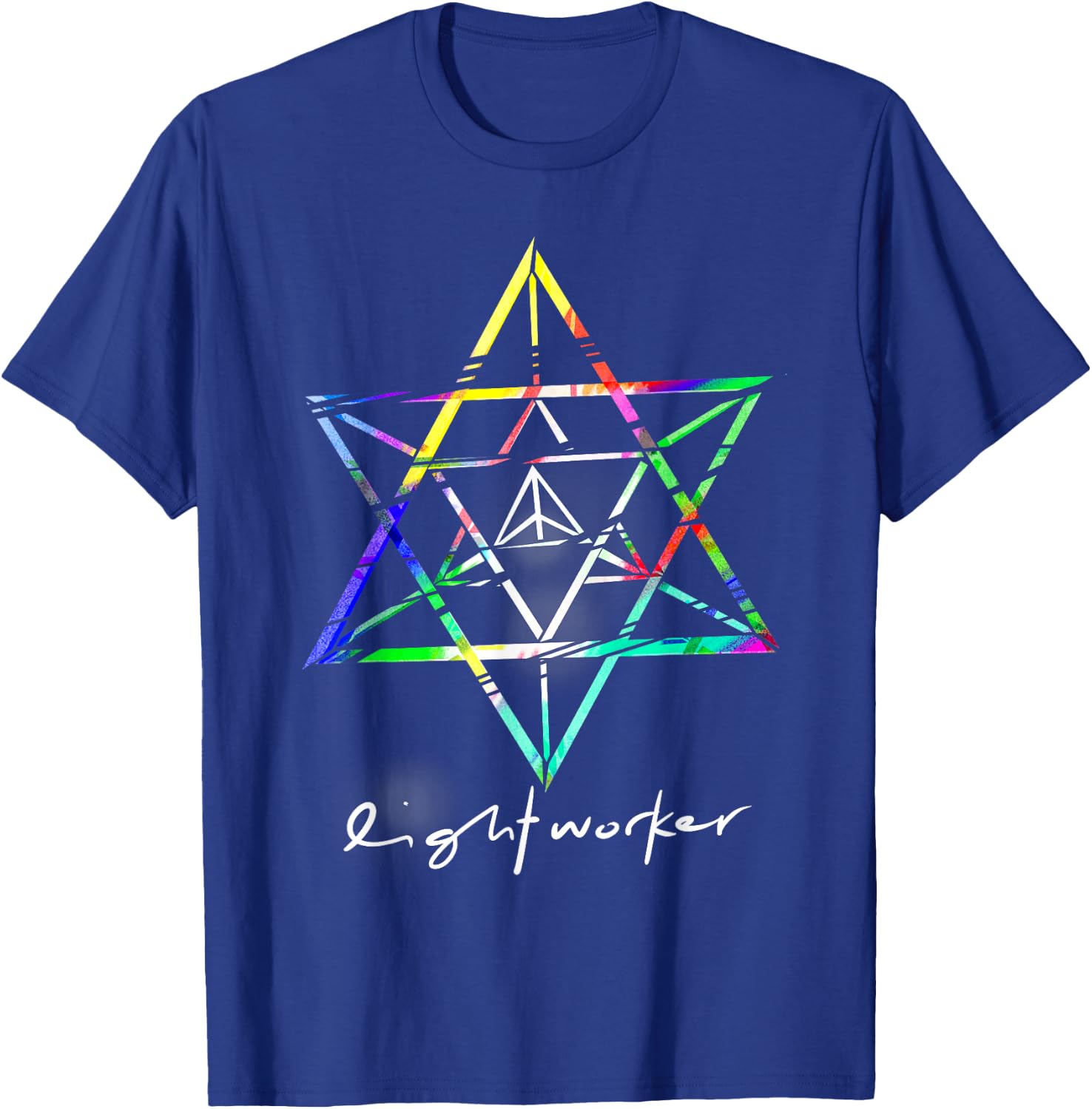 Lightworker Merkaba Sacred Geometry Abstract T Shirt T-Shirt - T-Shirt | Royal