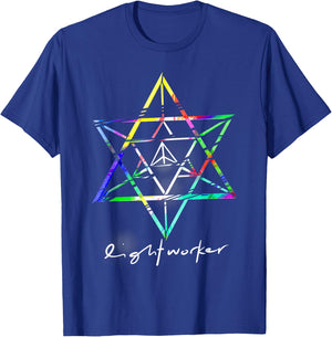 Lightworker Merkaba Sacred Geometry Abstract T Shirt T-Shirt - T-Shirt | Royal